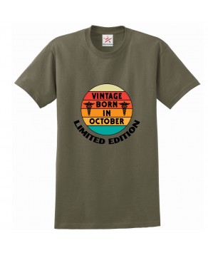 Vintage Born In October Limited Edition Unisex Classic Kids and Adults T-Shirt For Libra and Scorpions